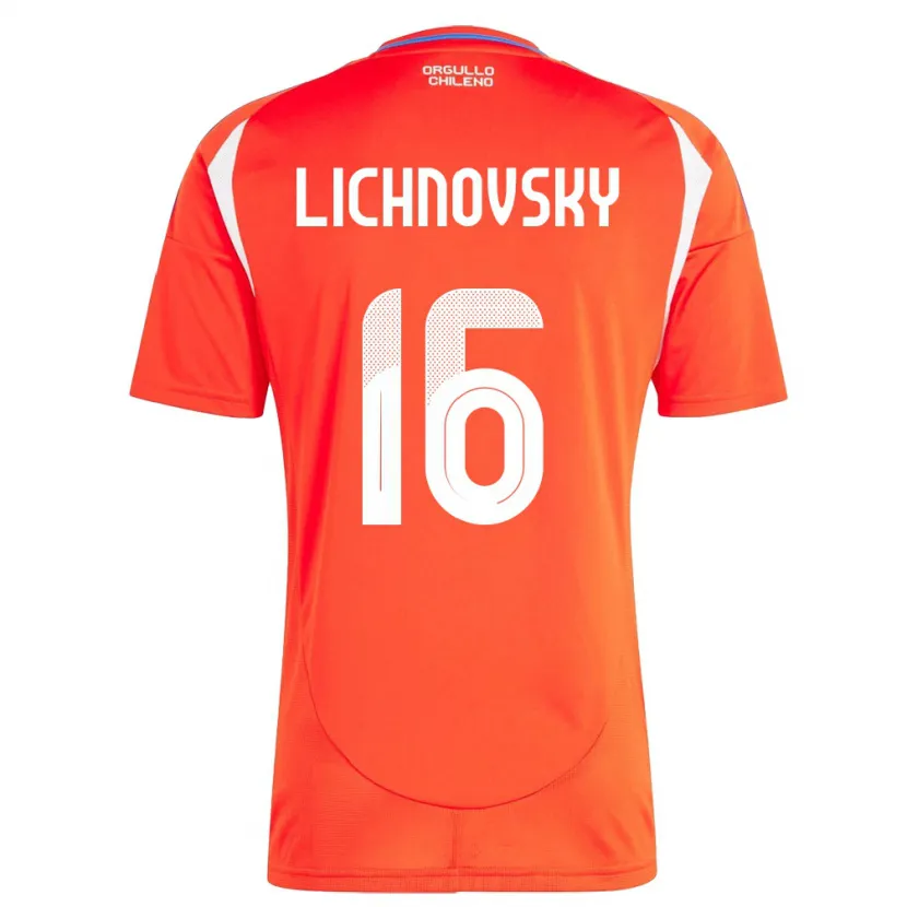 Danxen Dame Chile Igor Lichnovsky #16 Rød Hjemmetrøye Drakt Trøye 24-26 Skjorter T-Skjorte