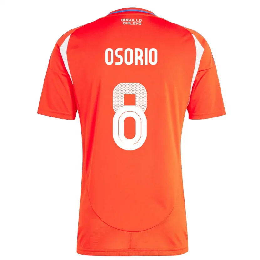 Danxen Dame Chile Darío Osorio #8 Rød Hjemmetrøye Drakt Trøye 24-26 Skjorter T-Skjorte