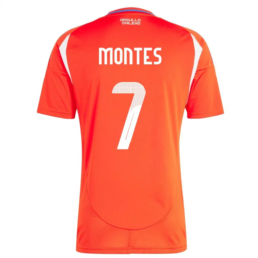 Danxen Dame Chile Clemente Montes #7 Rød Hjemmetrøye Drakt Trøye 24-26 Skjorter T-Skjorte