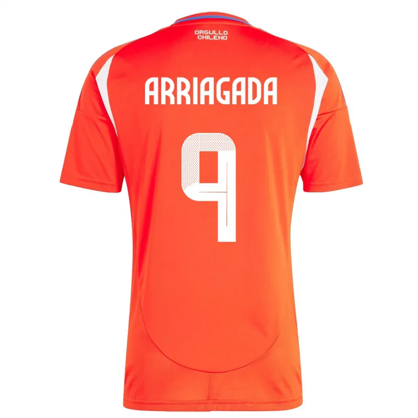 Danxen Dame Chile Luciano Arriagada #9 Rød Hjemmetrøye Drakt Trøye 24-26 Skjorter T-Skjorte