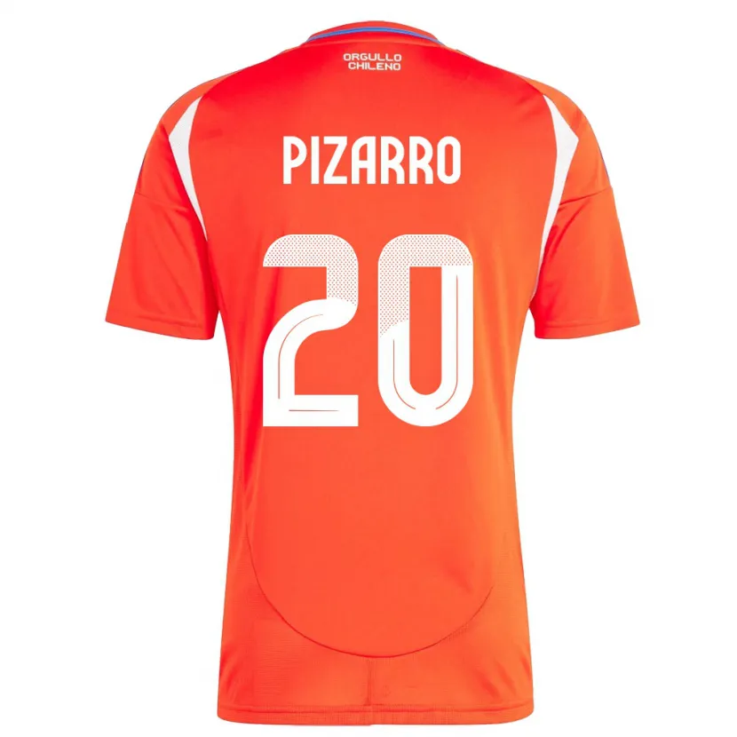 Danxen Dame Chile Damián Pizarro #20 Rød Hjemmetrøye Drakt Trøye 24-26 Skjorter T-Skjorte