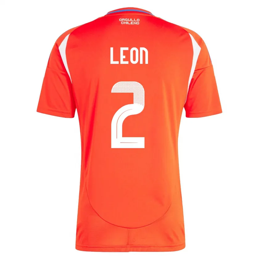 Danxen Dame Chile Maicol León #2 Rød Hjemmetrøye Drakt Trøye 24-26 Skjorter T-Skjorte