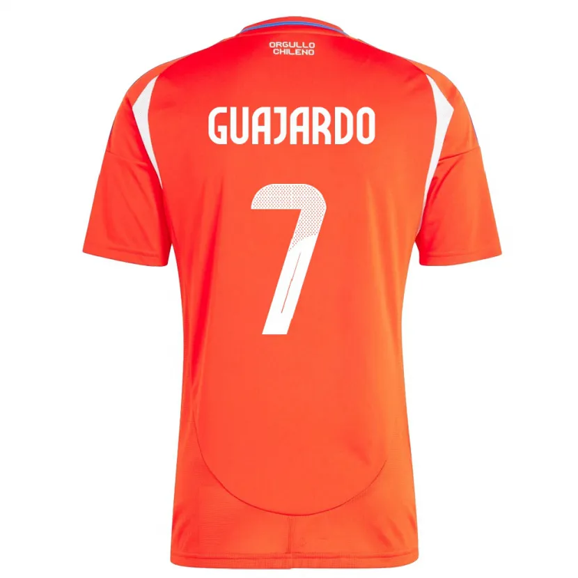 Danxen Dame Chile Paolo Guajardo #7 Rød Hjemmetrøye Drakt Trøye 24-26 Skjorter T-Skjorte