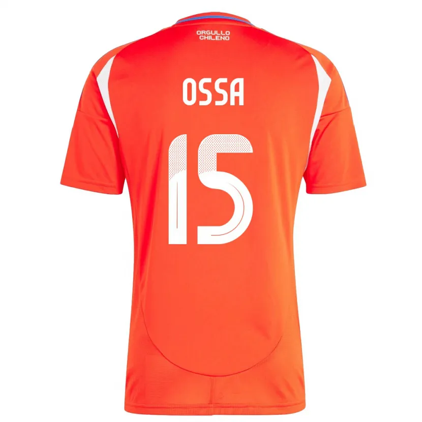 Danxen Dame Chile Diego Ossa #15 Rød Hjemmetrøye Drakt Trøye 24-26 Skjorter T-Skjorte