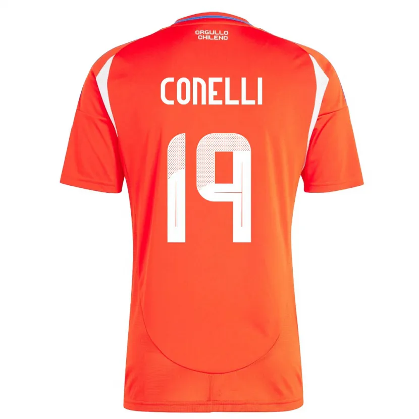 Danxen Dame Chile Vicente Conelli #19 Rød Hjemmetrøye Drakt Trøye 24-26 Skjorter T-Skjorte