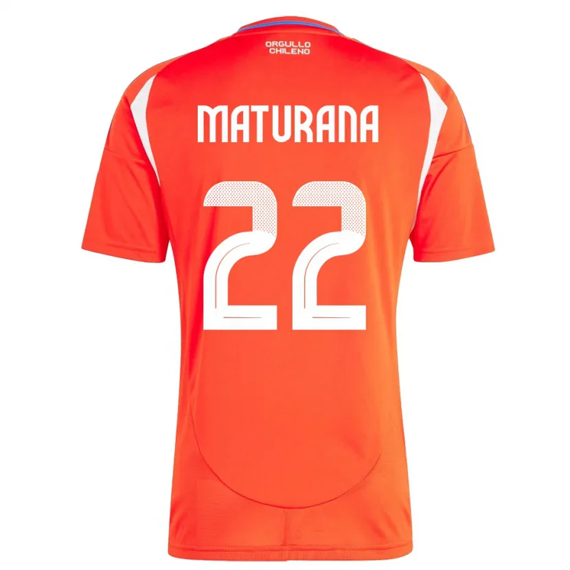 Danxen Dame Chile Martín Maturana #22 Rød Hjemmetrøye Drakt Trøye 24-26 Skjorter T-Skjorte