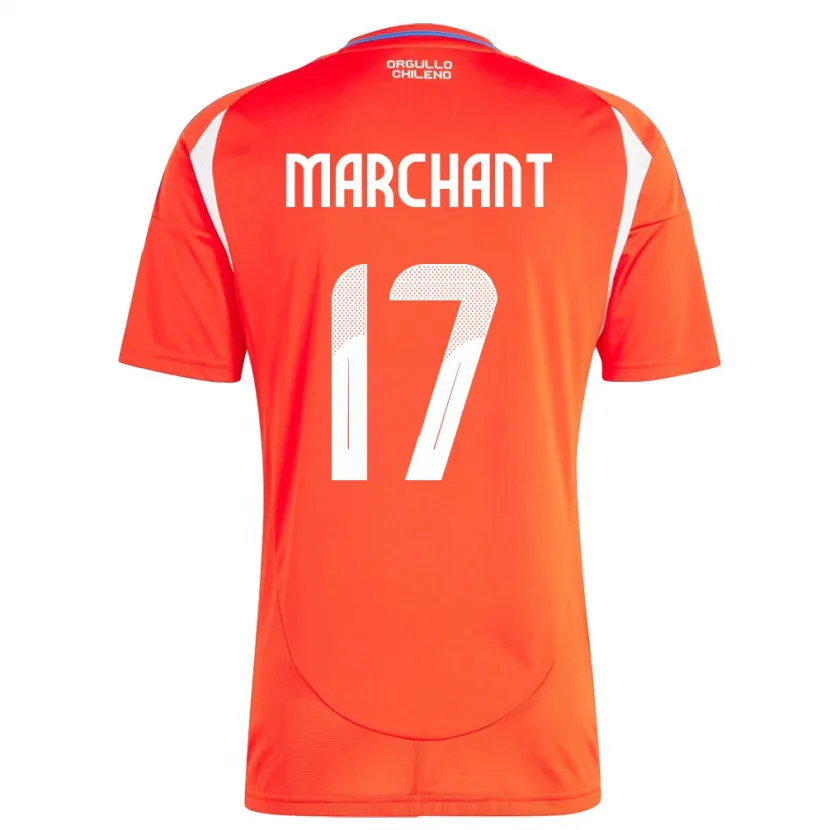 Danxen Dame Chile Francisco Marchant #17 Rød Hjemmetrøye Drakt Trøye 24-26 Skjorter T-Skjorte