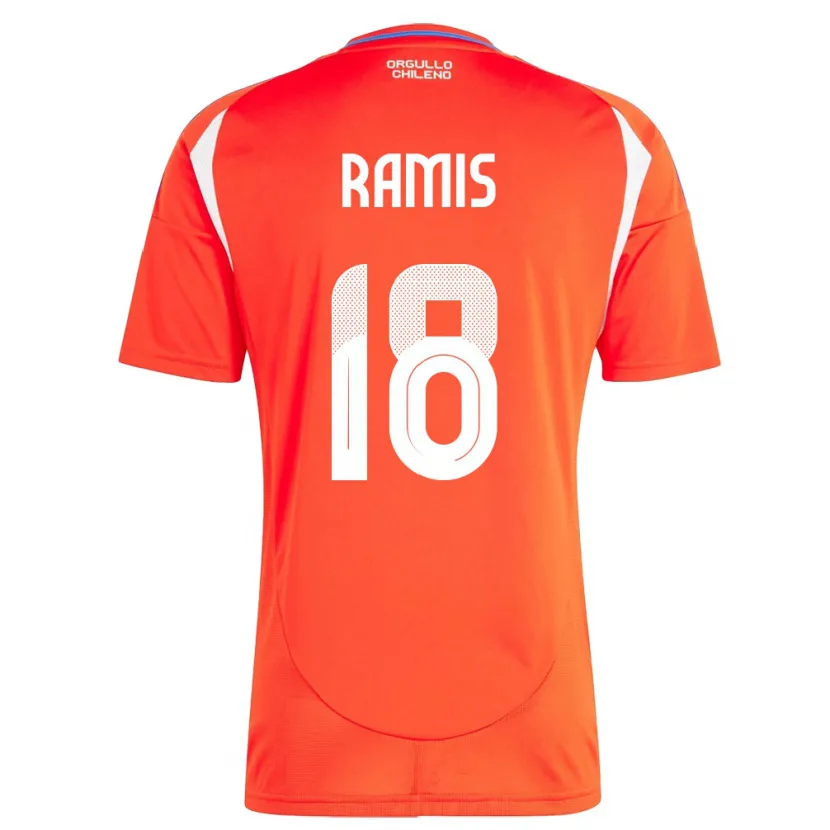 Danxen Dame Chile Oliver Ramis #18 Rød Hjemmetrøye Drakt Trøye 24-26 Skjorter T-Skjorte