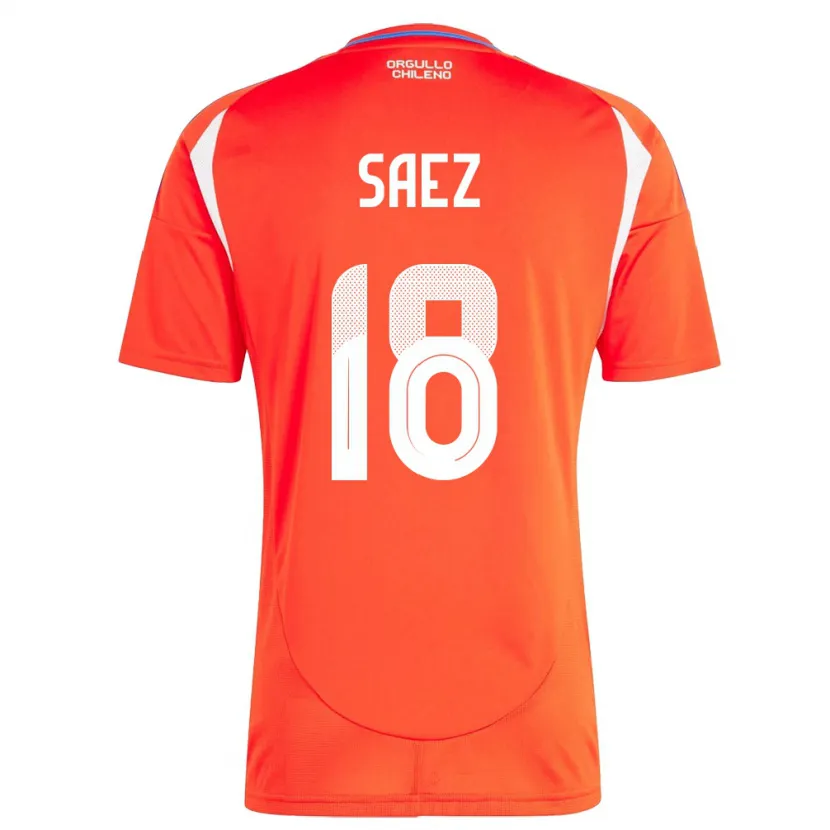 Danxen Dame Chile Camila Sáez #18 Rød Hjemmetrøye Drakt Trøye 24-26 Skjorter T-Skjorte