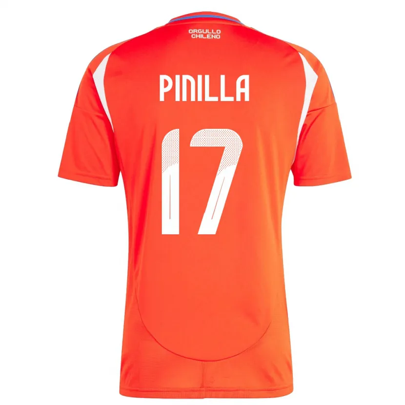 Danxen Dame Chile Fernanda Pinilla #17 Rød Hjemmetrøye Drakt Trøye 24-26 Skjorter T-Skjorte