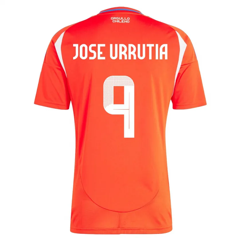 Danxen Dame Chile María José Urrutia #9 Rød Hjemmetrøye Drakt Trøye 24-26 Skjorter T-Skjorte