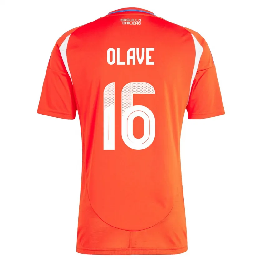 Danxen Dame Chile Isidora Olave #16 Rød Hjemmetrøye Drakt Trøye 24-26 Skjorter T-Skjorte