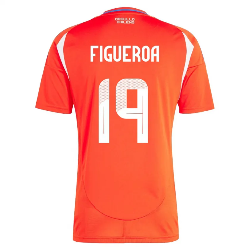 Danxen Dame Chile Catalina Figueroa #19 Rød Hjemmetrøye Drakt Trøye 24-26 Skjorter T-Skjorte