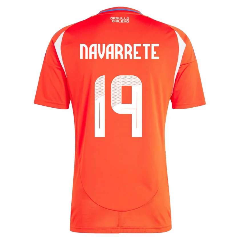 Danxen Dame Chile Valentina Navarrete #19 Rød Hjemmetrøye Drakt Trøye 24-26 Skjorter T-Skjorte