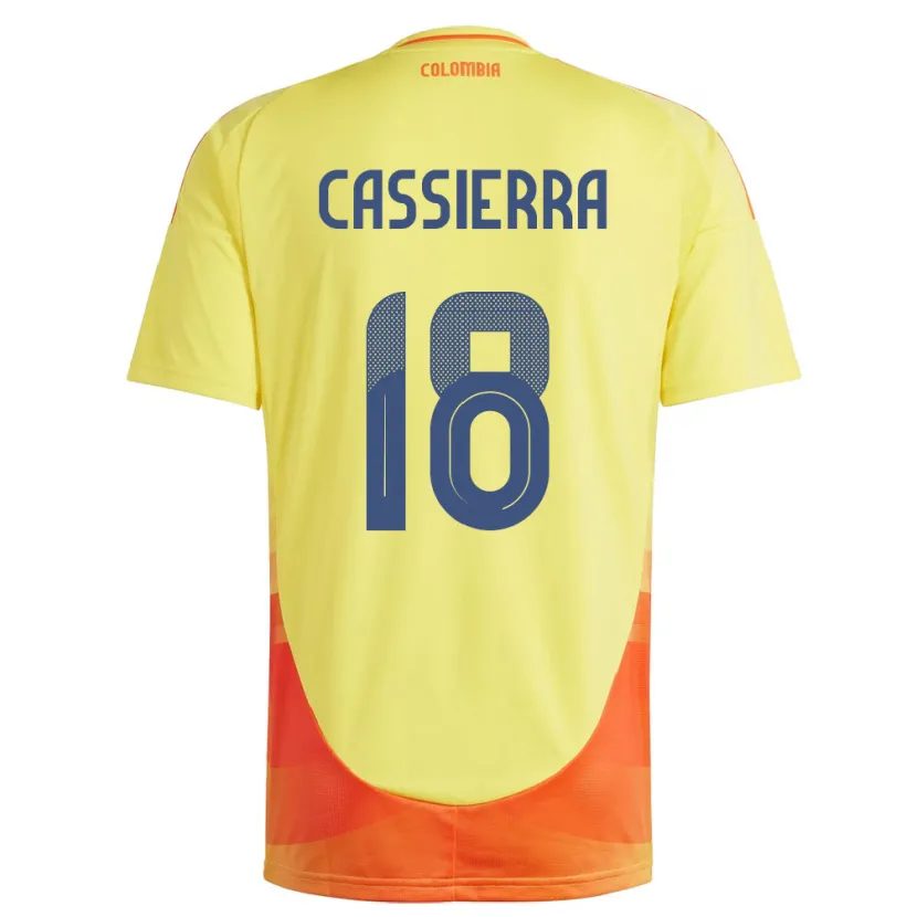 Danxen Dame Colombia Mateo Cassierra #18 Gul Hjemmetrøye Drakt Trøye 24-26 Skjorter T-Skjorte