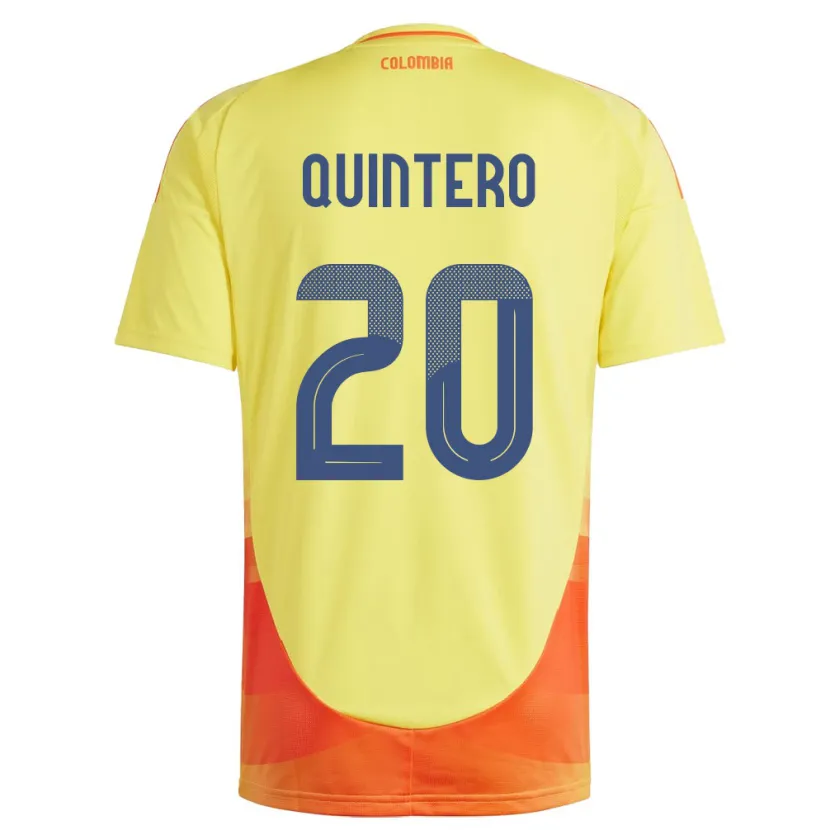 Danxen Dame Colombia Juan Fernando Quintero #20 Gul Hjemmetrøye Drakt Trøye 24-26 Skjorter T-Skjorte