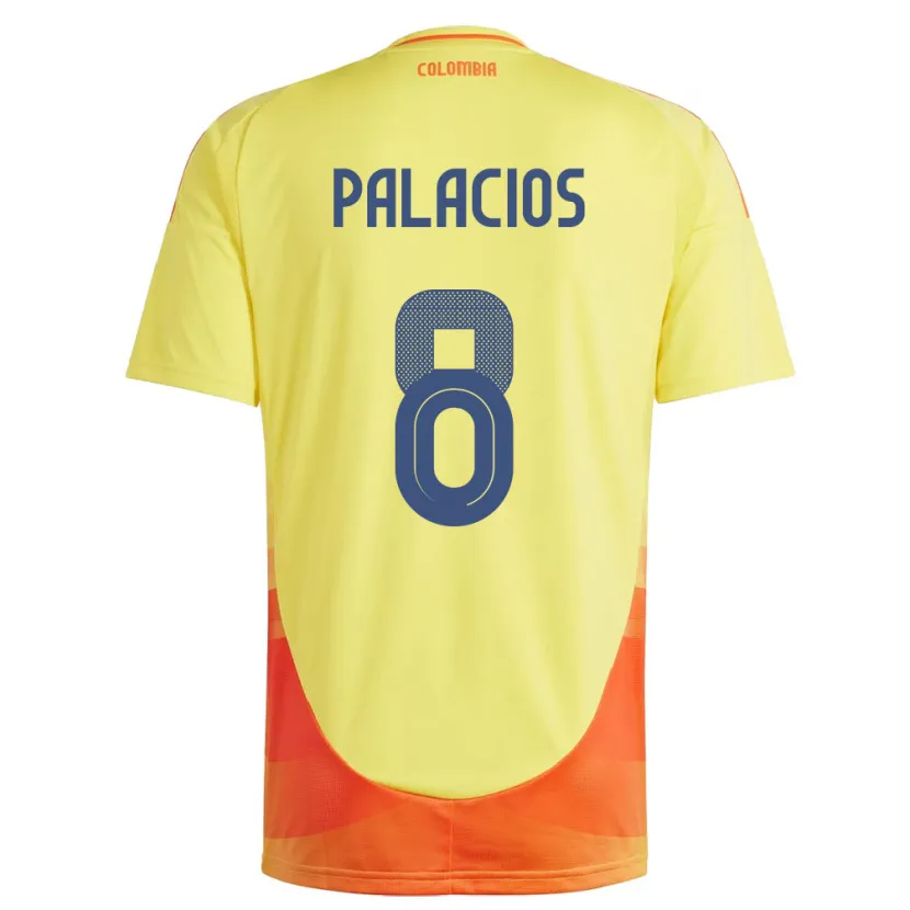 Danxen Dame Colombia Brahian Palacios #8 Gul Hjemmetrøye Drakt Trøye 24-26 Skjorter T-Skjorte