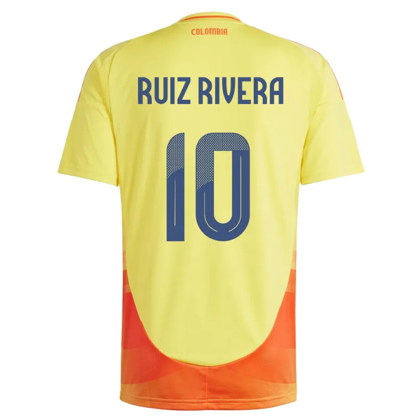 Danxen Dame Colombia Daniel Ruiz Rivera #10 Gul Hjemmetrøye Drakt Trøye 24-26 Skjorter T-Skjorte