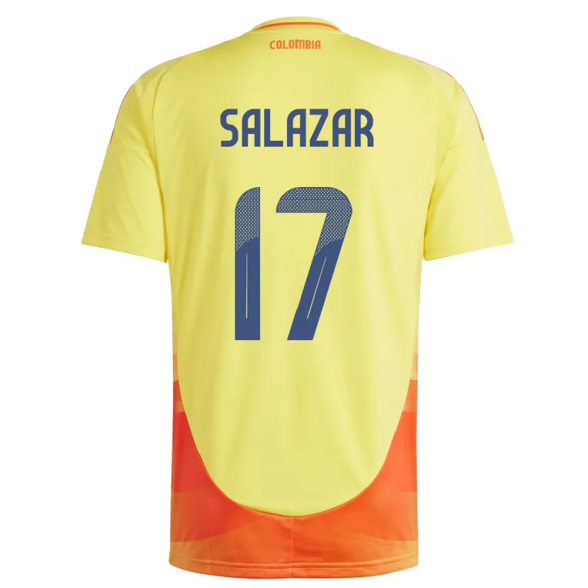 Danxen Dame Colombia Andrés Salazar #17 Gul Hjemmetrøye Drakt Trøye 24-26 Skjorter T-Skjorte
