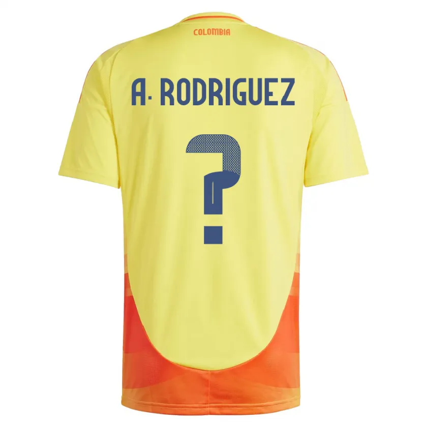 Danxen Dame Colombia Andrés Rodríguez #0 Gul Hjemmetrøye Drakt Trøye 24-26 Skjorter T-Skjorte