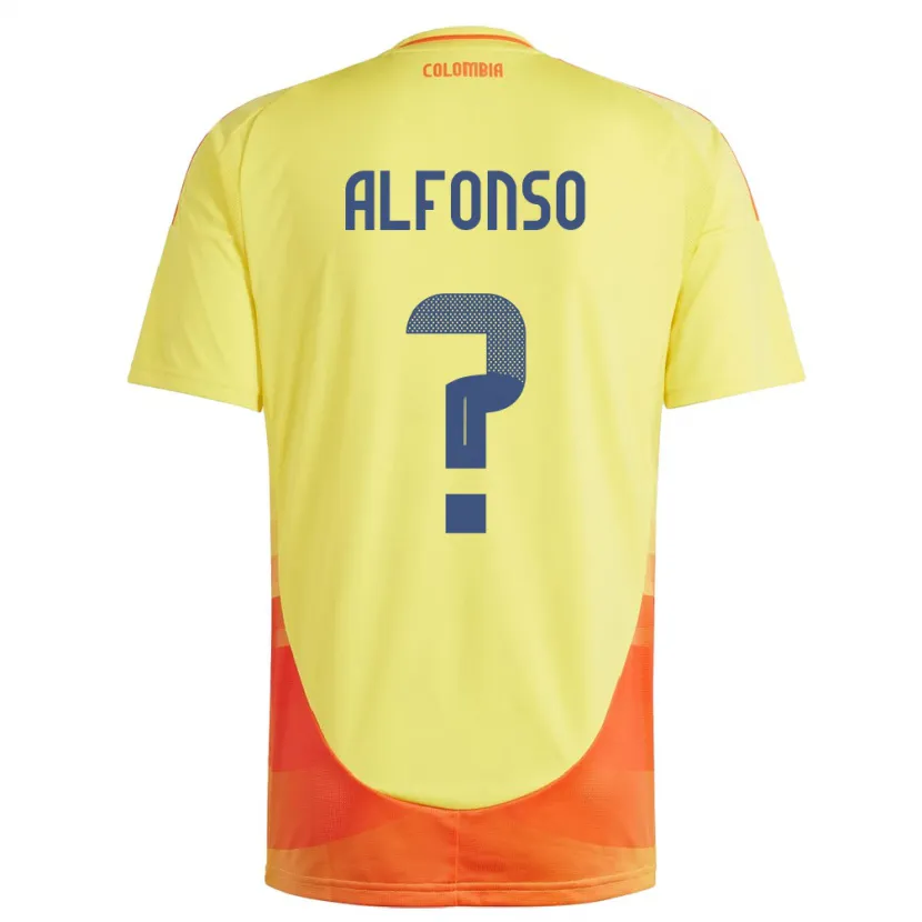 Danxen Dame Colombia Andrés Alfonso #0 Gul Hjemmetrøye Drakt Trøye 24-26 Skjorter T-Skjorte