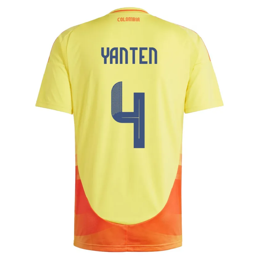 Danxen Dame Colombia Fabiana Yantén #4 Gul Hjemmetrøye Drakt Trøye 24-26 Skjorter T-Skjorte