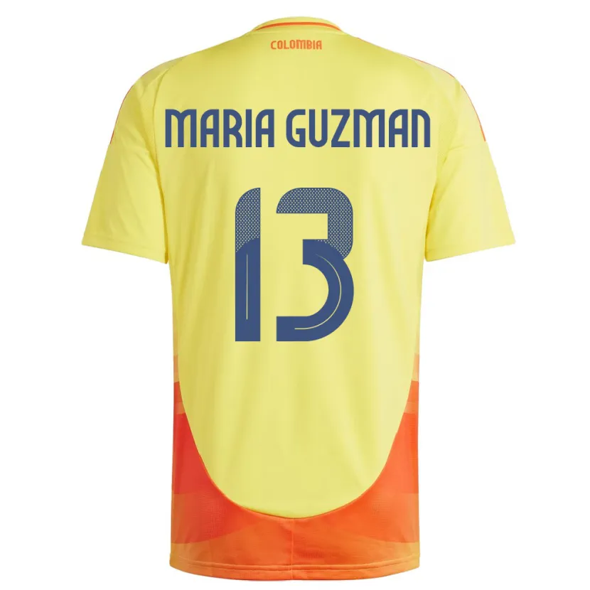 Danxen Dame Colombia Ana María Guzmán #13 Gul Hjemmetrøye Drakt Trøye 24-26 Skjorter T-Skjorte