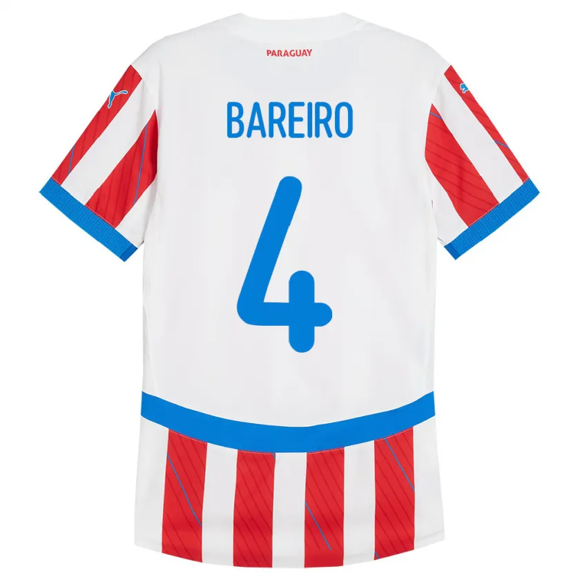 Danxen Dame Paraguay Daysy Bareiro #4 Hvit Rød Hjemmetrøye Drakt Trøye 24-26 Skjorter T-Skjorte