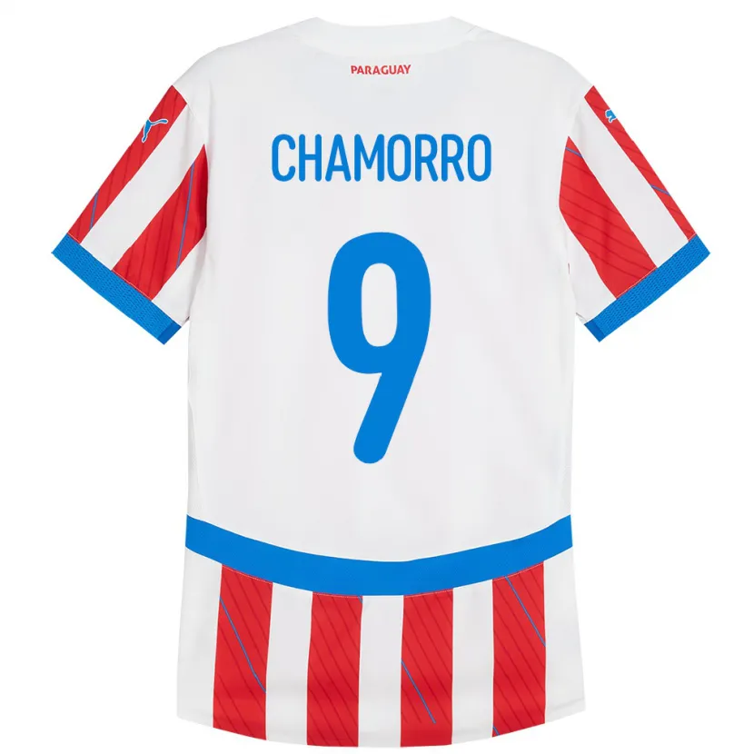Danxen Dame Paraguay Lice Chamorro #9 Hvit Rød Hjemmetrøye Drakt Trøye 24-26 Skjorter T-Skjorte