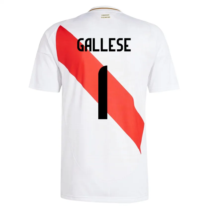 Danxen Dame Peru Pedro Gallese #1 Hvit Hjemmetrøye Drakt Trøye 24-26 Skjorter T-Skjorte