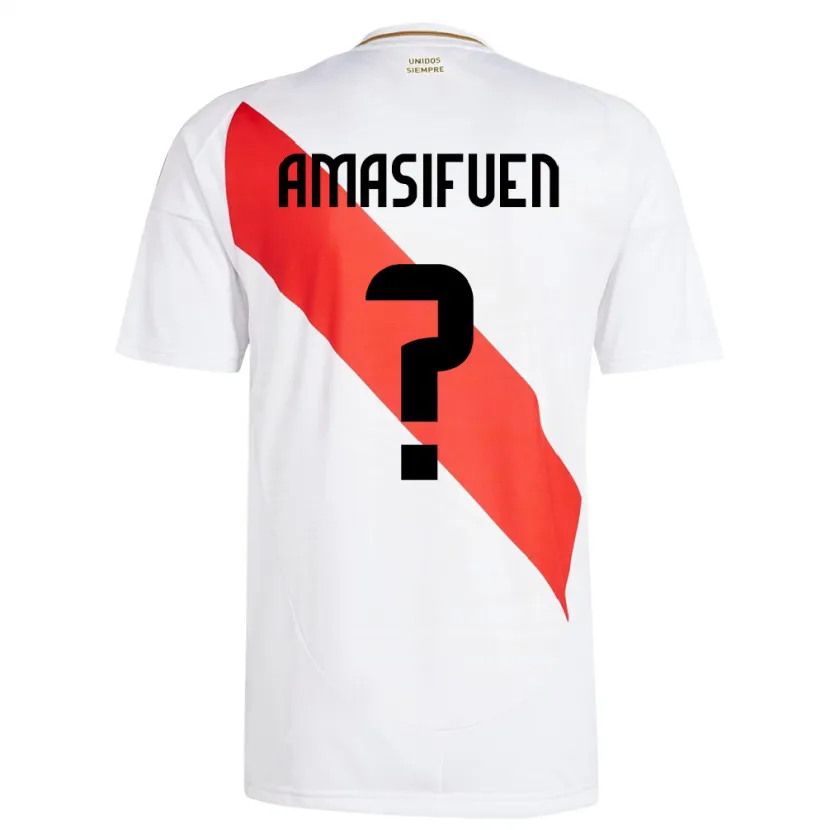 Danxen Dame Peru Nicolás Amasifuén #0 Hvit Hjemmetrøye Drakt Trøye 24-26 Skjorter T-Skjorte
