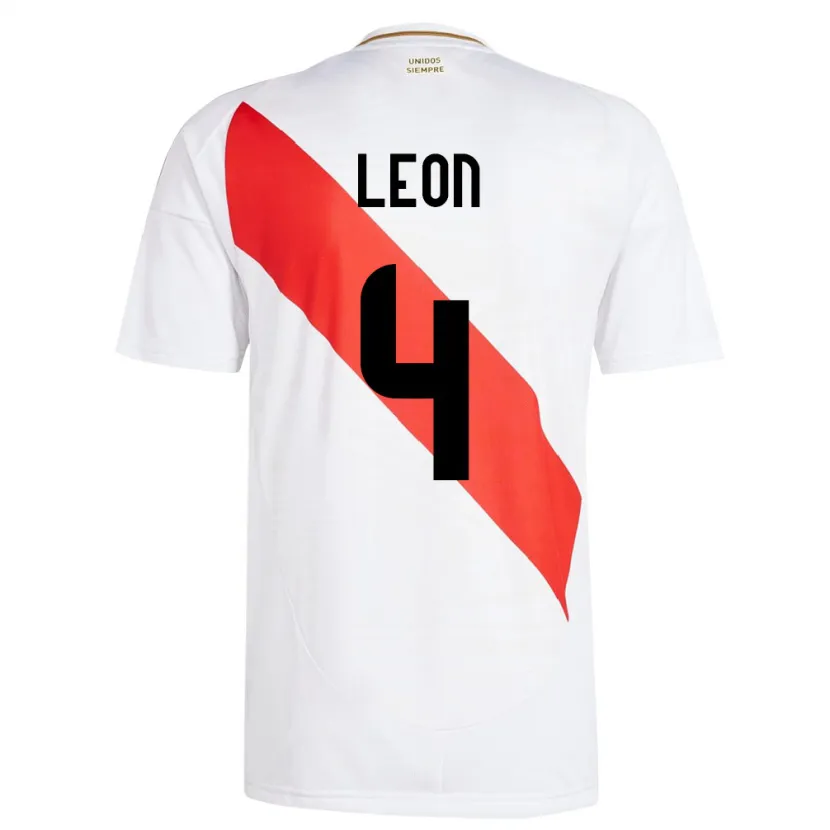Danxen Dame Peru Mía León #4 Hvit Hjemmetrøye Drakt Trøye 24-26 Skjorter T-Skjorte