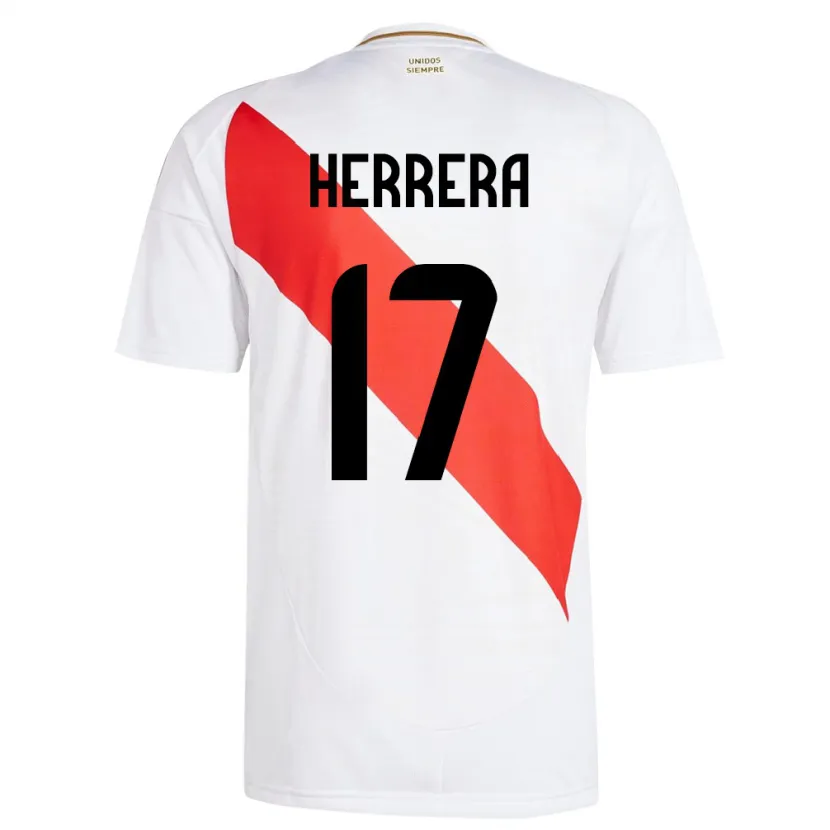 Danxen Dame Peru Fabiola Herrera #17 Hvit Hjemmetrøye Drakt Trøye 24-26 Skjorter T-Skjorte