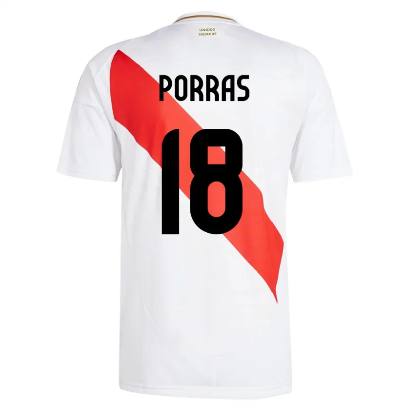 Danxen Dame Peru Sashenka Porras #18 Hvit Hjemmetrøye Drakt Trøye 24-26 Skjorter T-Skjorte