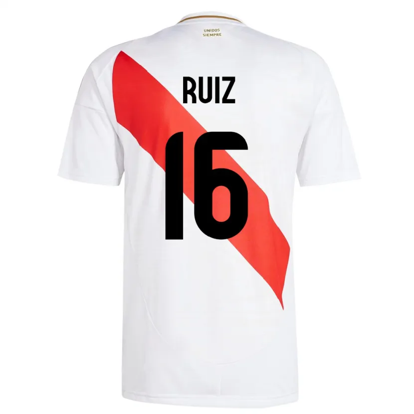 Danxen Dame Peru Birka Ruiz #16 Hvit Hjemmetrøye Drakt Trøye 24-26 Skjorter T-Skjorte