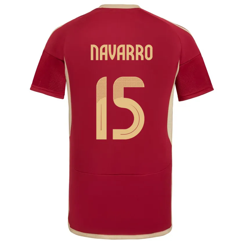 Danxen Dame Venezuela Miguel Navarro #15 Burgunder Hjemmetrøye Drakt Trøye 24-26 Skjorter T-Skjorte