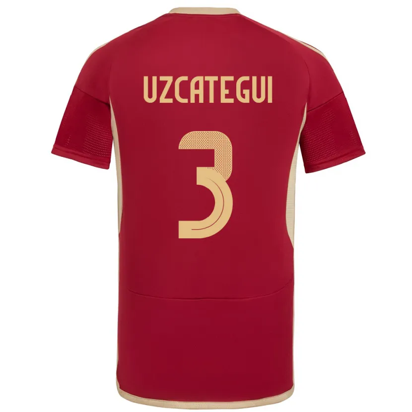 Danxen Dame Venezuela Rafael Uzcátegui #3 Burgunder Hjemmetrøye Drakt Trøye 24-26 Skjorter T-Skjorte