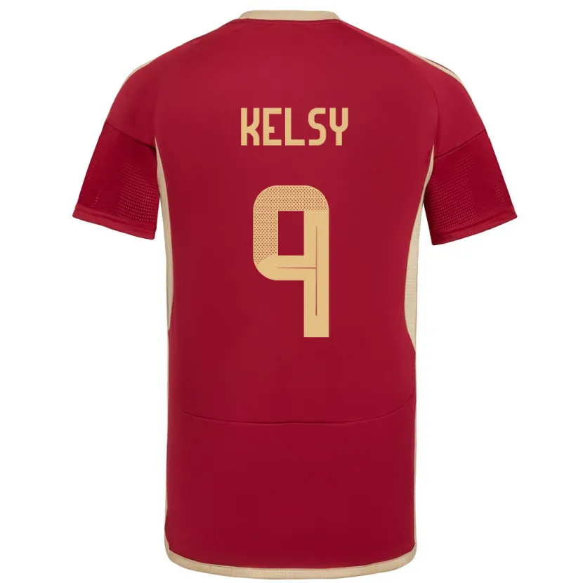 Danxen Dame Venezuela Kevin Kelsy #9 Burgunder Hjemmetrøye Drakt Trøye 24-26 Skjorter T-Skjorte