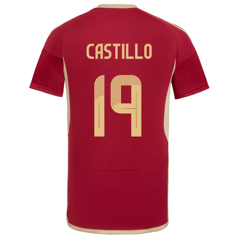 Danxen Dame Venezuela Bryan Castillo #19 Burgunder Hjemmetrøye Drakt Trøye 24-26 Skjorter T-Skjorte