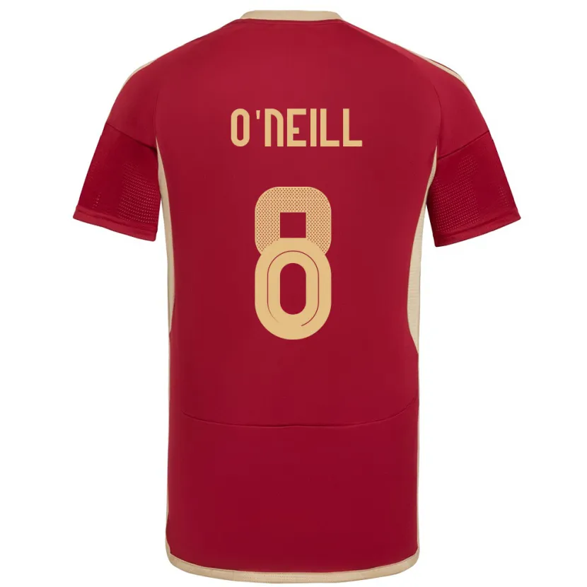 Danxen Dame Venezuela Sonia O'neill #8 Burgunder Hjemmetrøye Drakt Trøye 24-26 Skjorter T-Skjorte