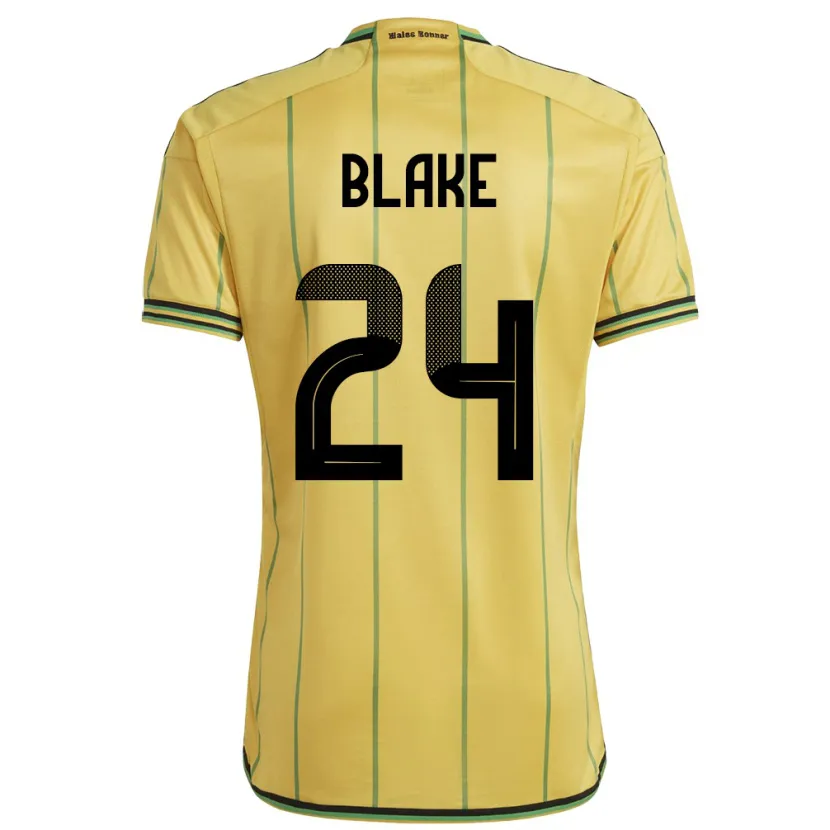 Danxen Dame Jamaica Andre Blake #24 Gul Hjemmetrøye Drakt Trøye 24-26 Skjorter T-Skjorte