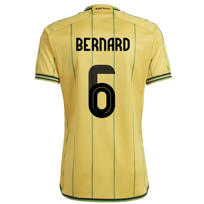 Danxen Dame Jamaica Di'shon Bernard #6 Gul Hjemmetrøye Drakt Trøye 24-26 Skjorter T-Skjorte