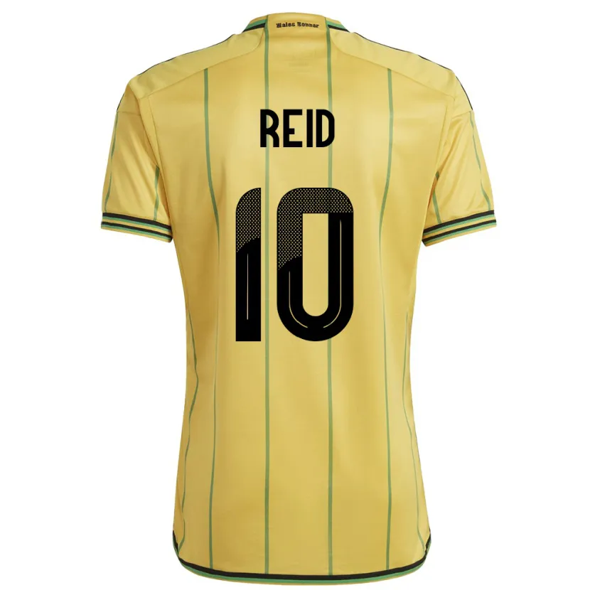Danxen Dame Jamaica Bobby De Cordova-Reid #10 Gul Hjemmetrøye Drakt Trøye 24-26 Skjorter T-Skjorte