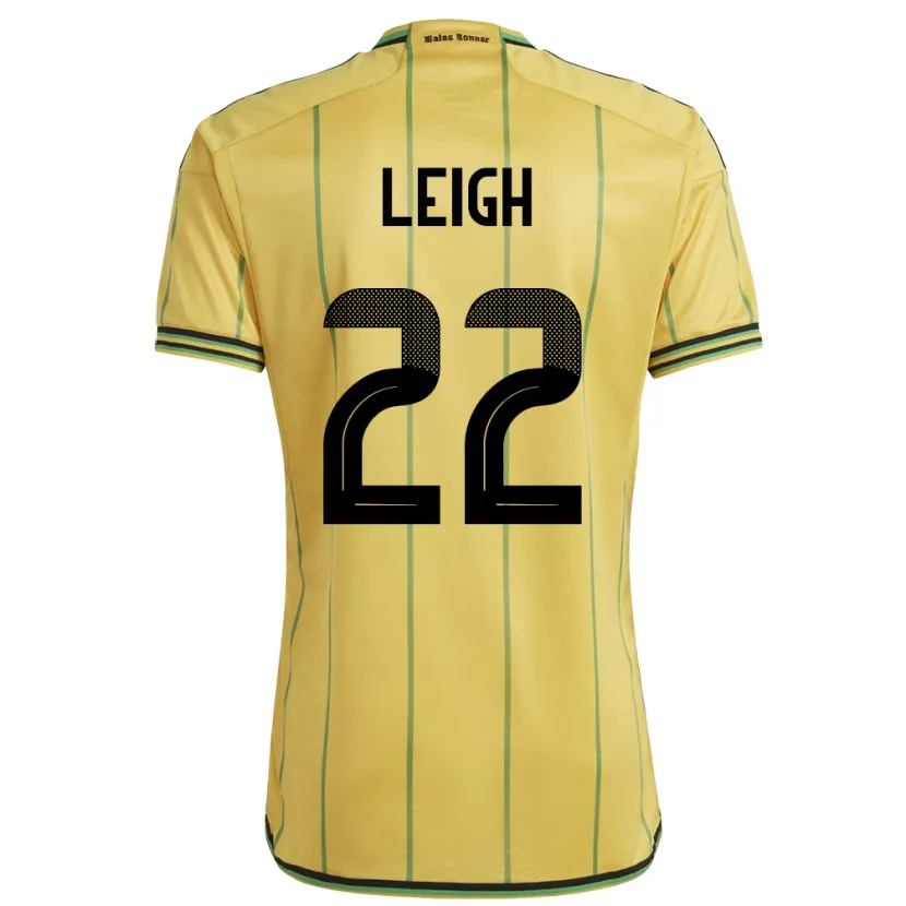 Danxen Dame Jamaica Greg Leigh #22 Gul Hjemmetrøye Drakt Trøye 24-26 Skjorter T-Skjorte