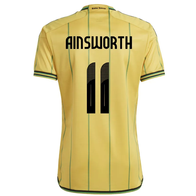 Danxen Dame Jamaica Christopher Ainsworth #11 Gul Hjemmetrøye Drakt Trøye 24-26 Skjorter T-Skjorte