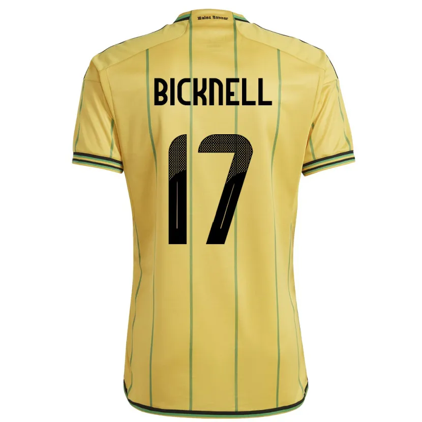 Danxen Dame Jamaica Alexander Bicknell #17 Gul Hjemmetrøye Drakt Trøye 24-26 Skjorter T-Skjorte