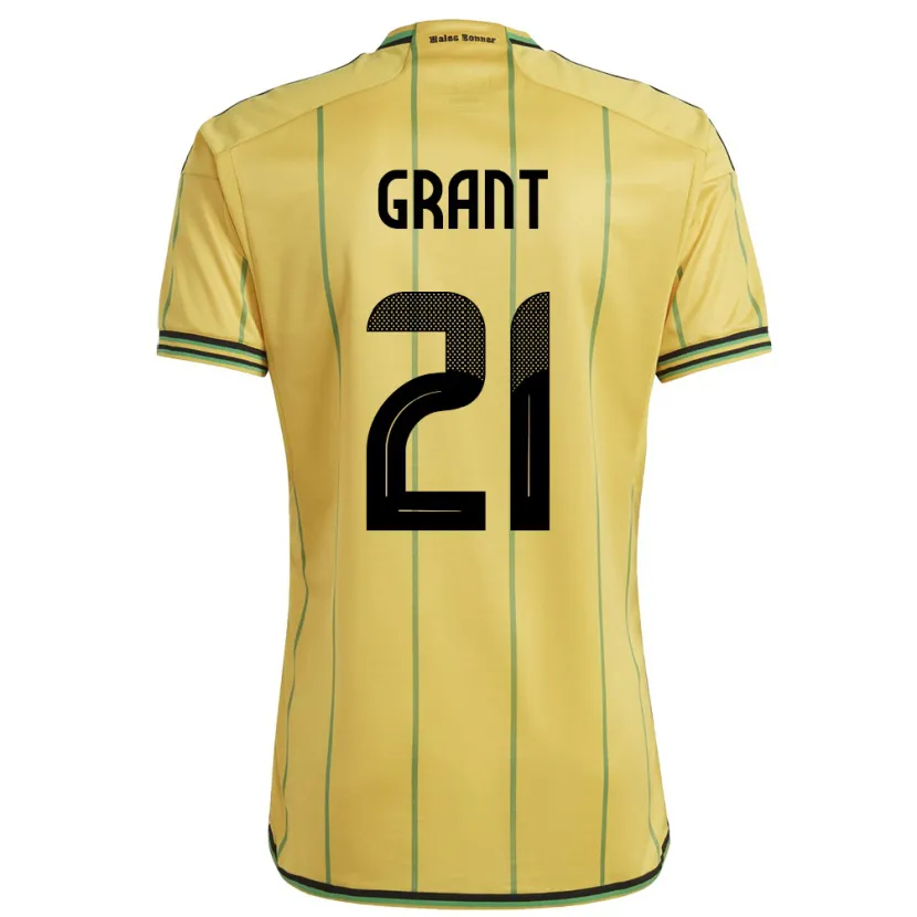 Danxen Dame Jamaica Joshua Grant #21 Gul Hjemmetrøye Drakt Trøye 24-26 Skjorter T-Skjorte