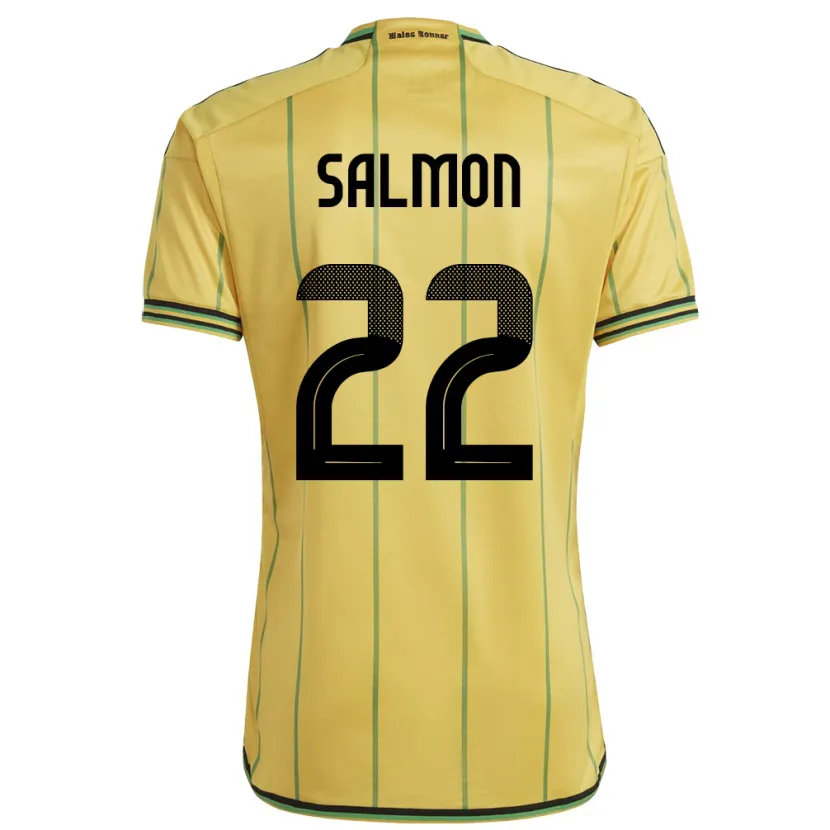 Danxen Dame Jamaica Christina Salmon #22 Gul Hjemmetrøye Drakt Trøye 24-26 Skjorter T-Skjorte