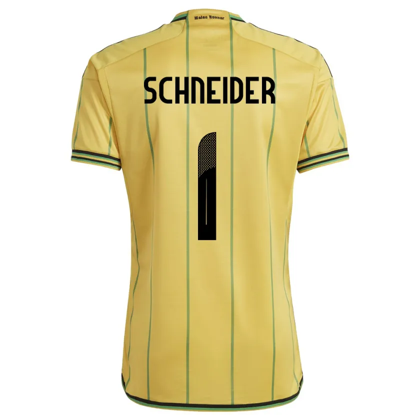 Danxen Dame Jamaica Sydney Schneider #1 Gul Hjemmetrøye Drakt Trøye 24-26 Skjorter T-Skjorte