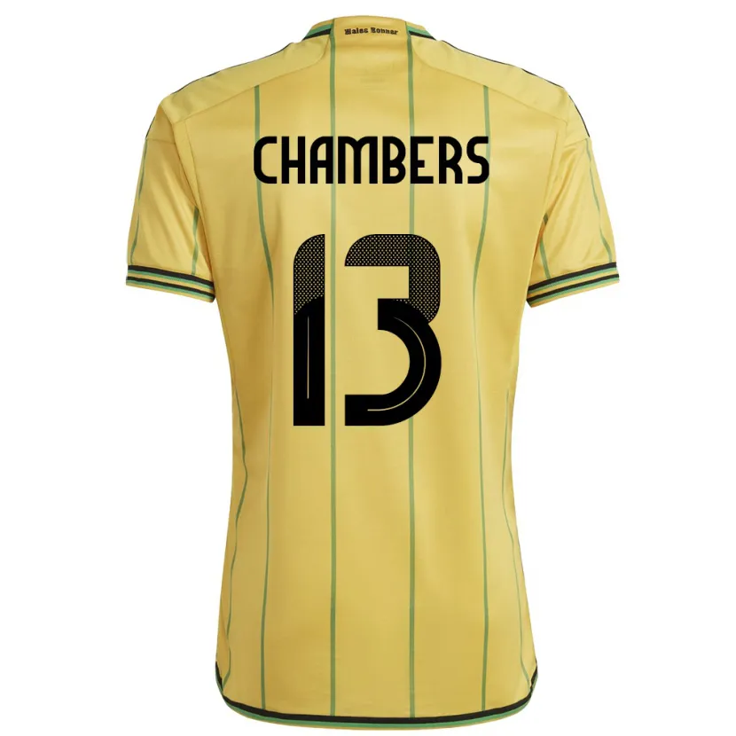 Danxen Dame Jamaica Chris-Ann Chambers #13 Gul Hjemmetrøye Drakt Trøye 24-26 Skjorter T-Skjorte